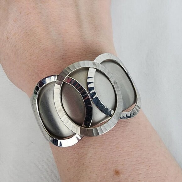 Moda Hand Made in Malta Silver Cuff Bracelet - Picture 1 of 6